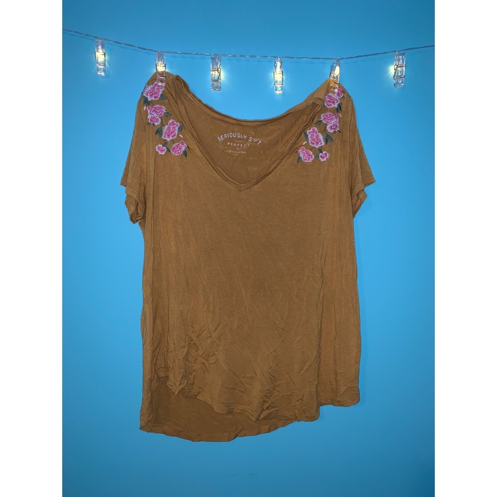 Mustard Yellow Aeropostale Seriously Soft V Neck